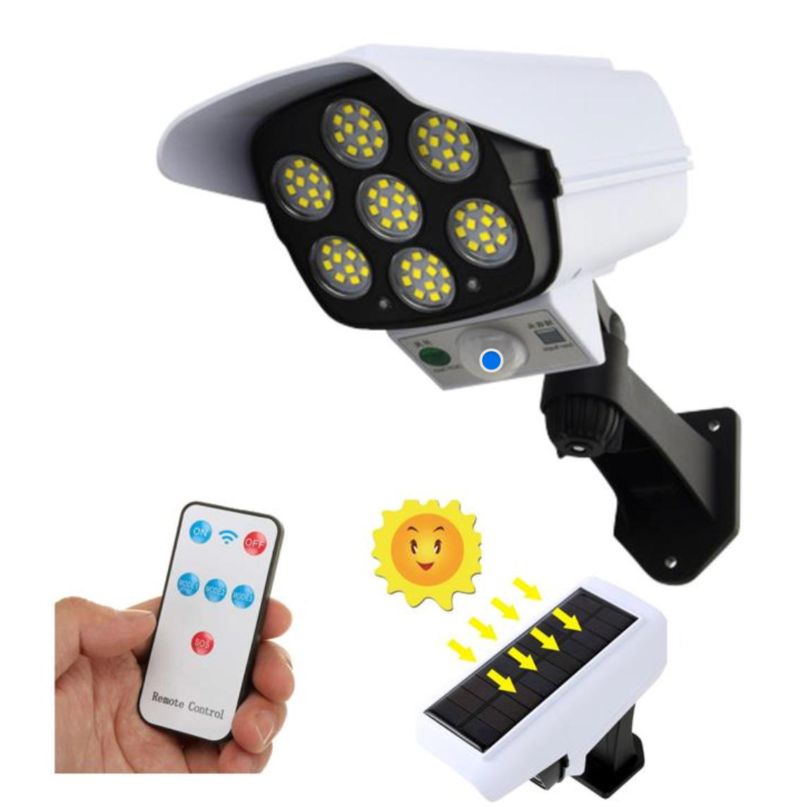 2 Foco Solar con Sensor + Simulación de