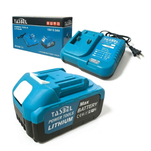 Kit Bateria Litio Recargable Azul Tasbel